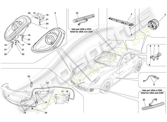 a part diagram from the Ferrari 599 parts catalogue