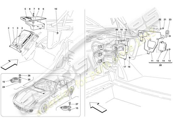 a part diagram from the Ferrari 599 parts catalogue