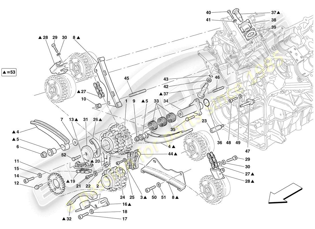 Ferrari 599 GTB Fiorano (RHD) timing system - drive Part Diagram