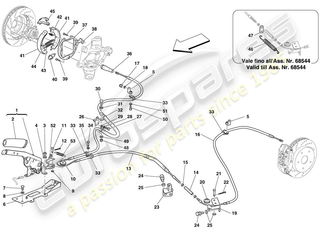 Ferrari 599 GTB Fiorano (RHD) PARKING BRAKE CONTROL Part Diagram