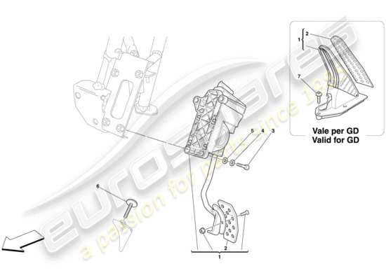 a part diagram from the Ferrari 599 GTB Fiorano (RHD) parts catalogue