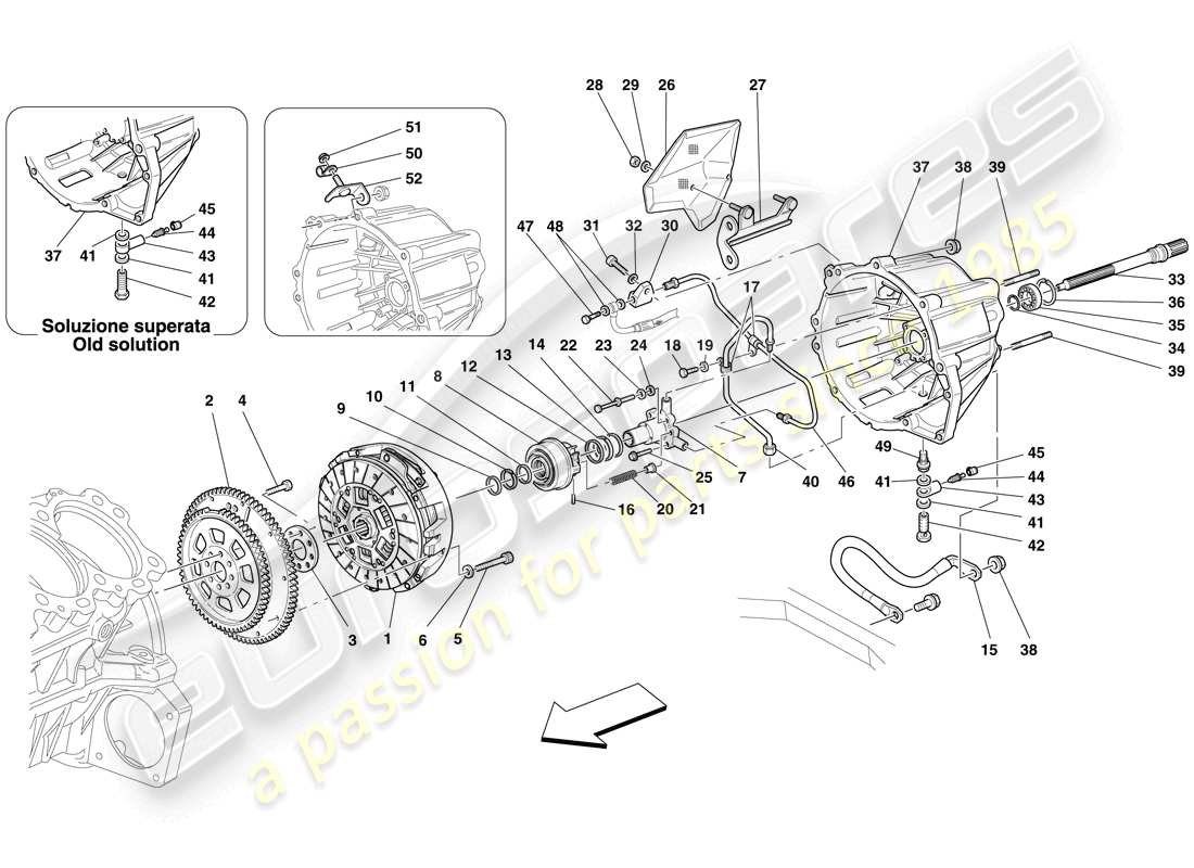 Ferrari 599 GTB Fiorano (USA) Clutch and Controls Part Diagram