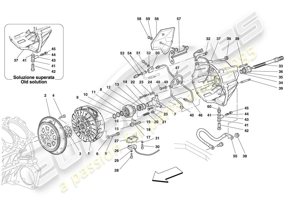 Ferrari 599 GTB Fiorano (USA) Clutch and Controls Part Diagram