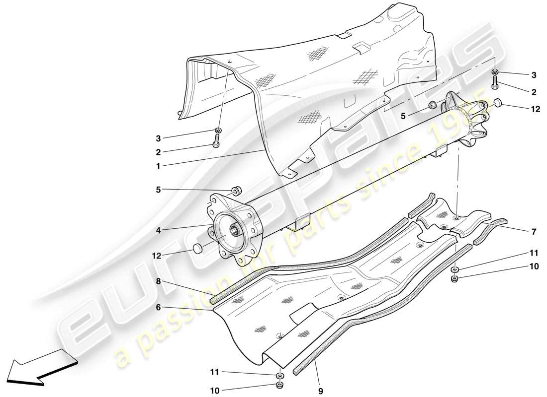 Ferrari 599 GTB Fiorano (USA) ENGINE/GEARBOX CONNECTOR PIPE AND INSULATION Part Diagram