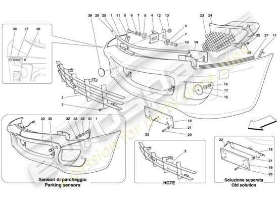 a part diagram from the Ferrari 599 GTB Fiorano (USA) parts catalogue