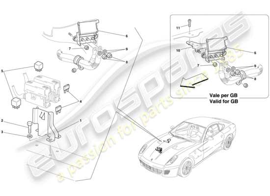 a part diagram from the Ferrari 599 GTB Fiorano (USA) parts catalogue