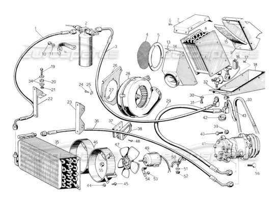 a part diagram from the Lamborghini Countach 5000 S (1984) parts catalogue