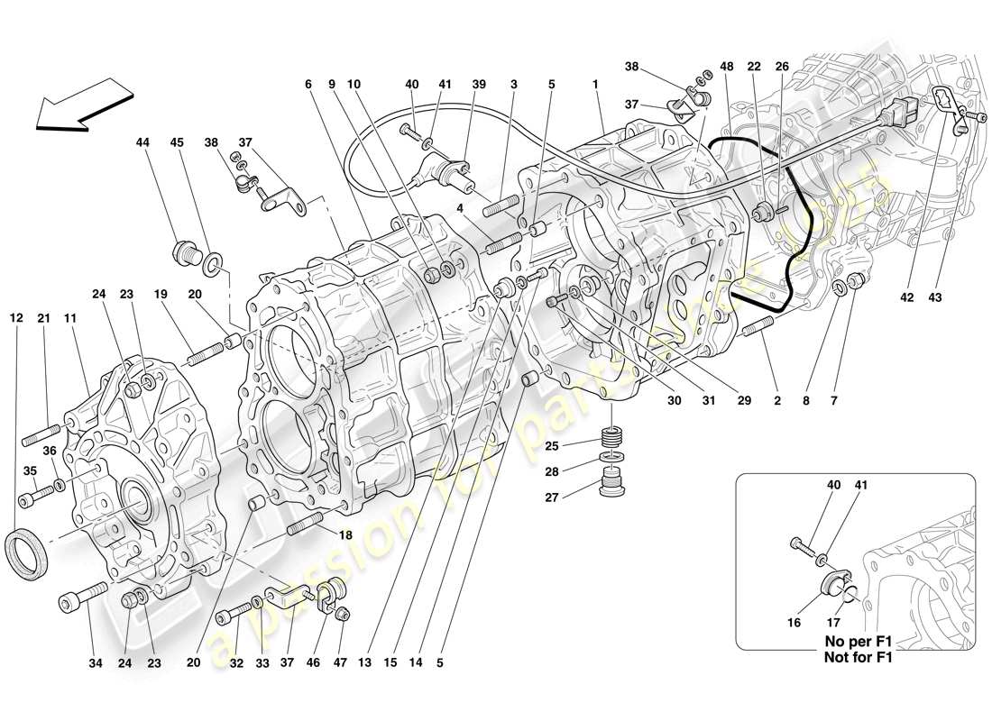 Ferrari 612 Sessanta (Europe) GEARBOX HOUSING Parts Diagram