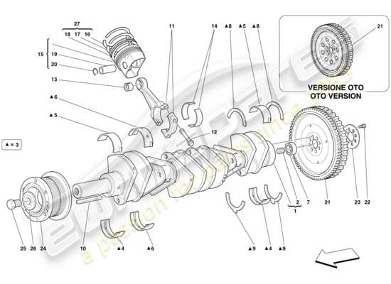 a part diagram from the Ferrari 612 Sessanta (Europe) parts catalogue