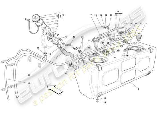 a part diagram from the Ferrari 612 Sessanta (Europe) parts catalogue