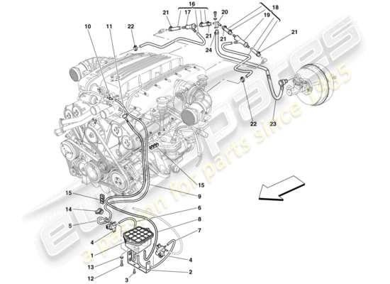 a part diagram from the Ferrari 612 Sessanta (Europe) parts catalogue