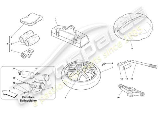 a part diagram from the Ferrari 612 parts catalogue