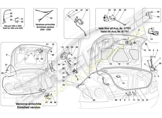 a part diagram from the Ferrari 612 Sessanta (Europe) parts catalogue
