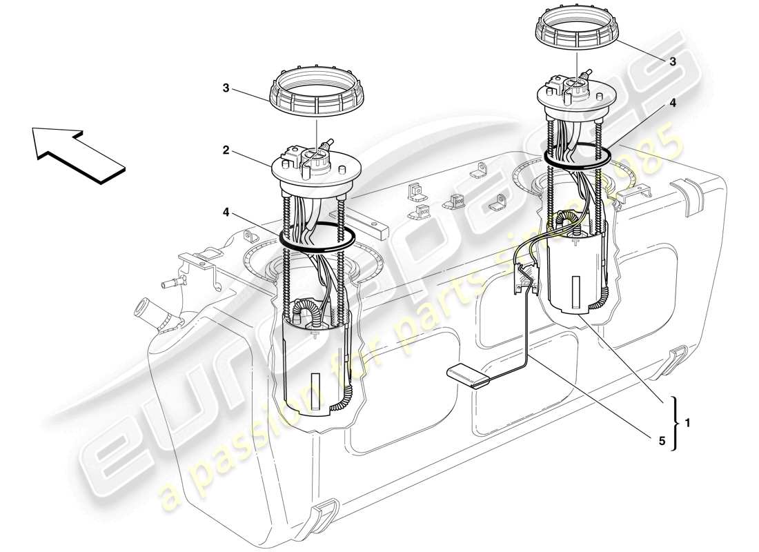 Ferrari 612 Sessanta (RHD) fuel pump Part Diagram