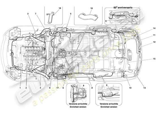 a part diagram from the Ferrari 612 Sessanta (RHD) parts catalogue