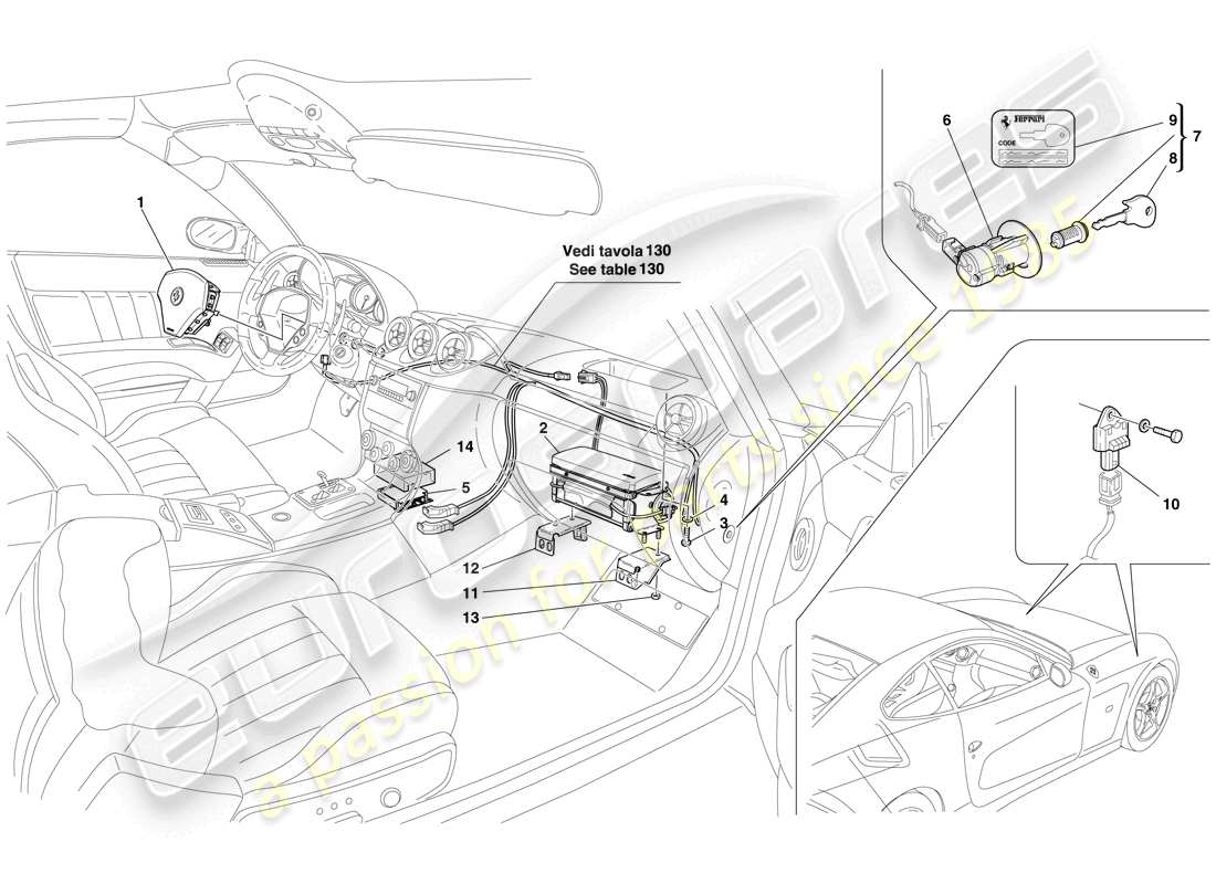 Ferrari 612 Sessanta (USA) AIRBAG Parts Diagram