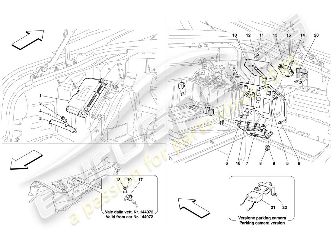 Ferrari 612 Sessanta (USA) LUGGAGE COMPARTMENT ECUs Parts Diagram