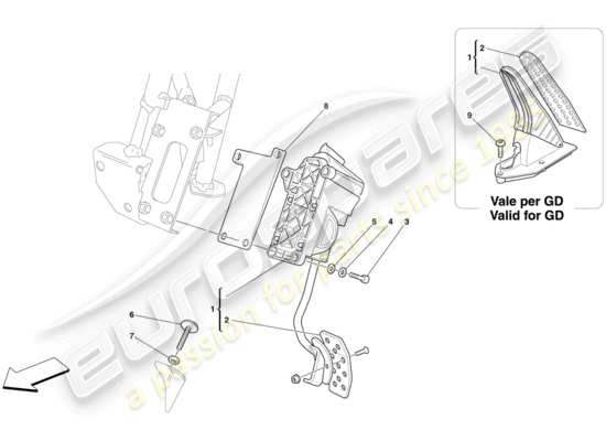 a part diagram from the Ferrari 612 Sessanta (USA) parts catalogue