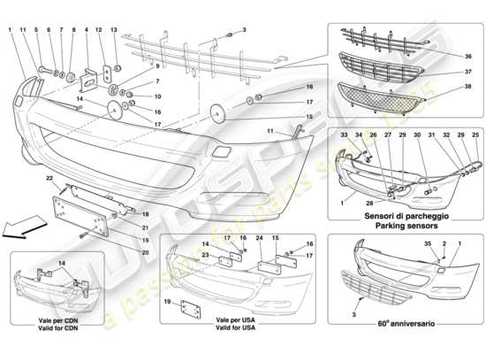 a part diagram from the Ferrari 612 parts catalogue