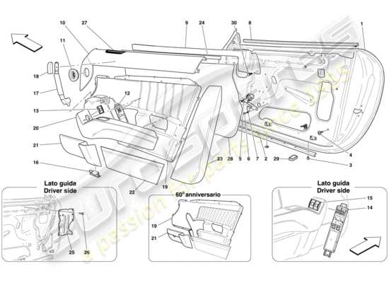 a part diagram from the Ferrari 612 Sessanta (USA) parts catalogue