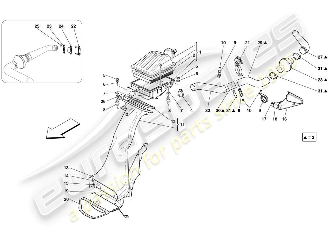 Ferrari 599 GTO (EUROPE) AIR INTAKE Part Diagram