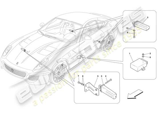 a part diagram from the Ferrari 599 parts catalogue