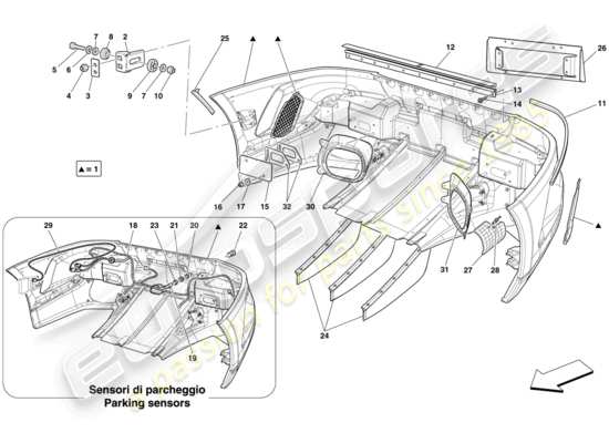 a part diagram from the Ferrari 599 GTO (EUROPE) parts catalogue