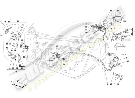 a part diagram from the Ferrari 599 parts catalogue