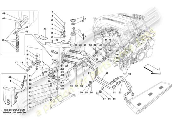 a part diagram from the Ferrari 599 GTO (RHD) parts catalogue