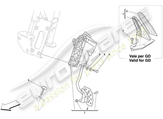 a part diagram from the Ferrari 599 GTO (RHD) parts catalogue