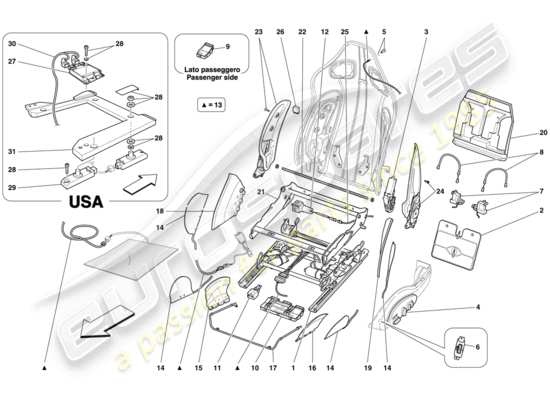 a part diagram from the Ferrari 599 parts catalogue