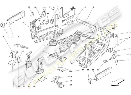 a part diagram from the Ferrari 599 parts catalogue