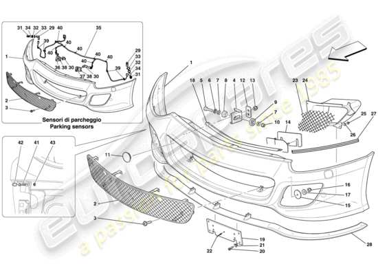 a part diagram from the Ferrari 599 parts catalogue