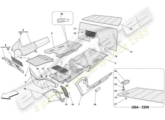 a part diagram from the Ferrari 599 parts catalogue