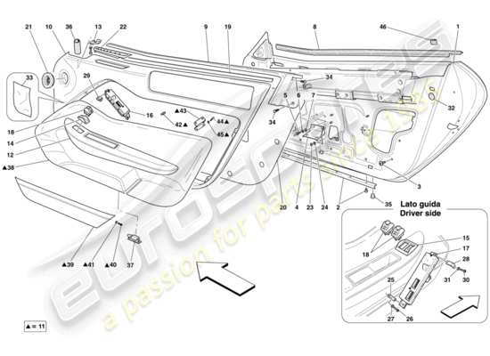 a part diagram from the Ferrari 599 parts catalogue