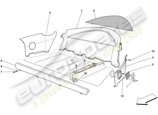 a part diagram from the Ferrari 599 GTO (USA) parts catalogue