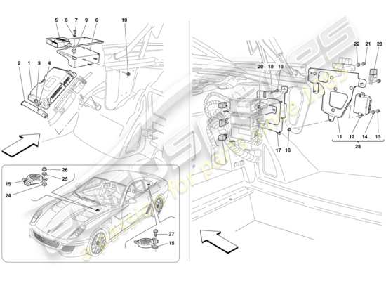 a part diagram from the Ferrari 599 GTO (USA) parts catalogue