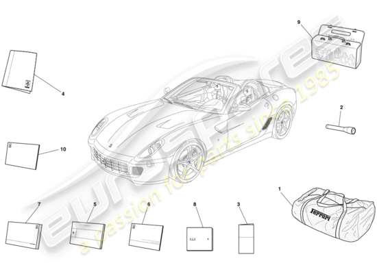 a part diagram from the Ferrari 599 parts catalogue