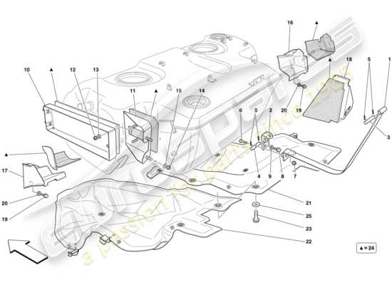 a part diagram from the Ferrari 599 SA Aperta (RHD) parts catalogue