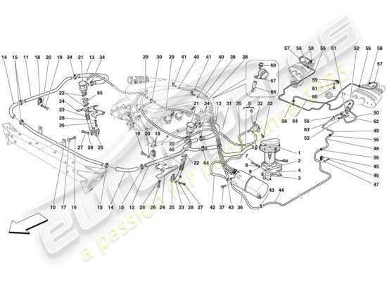 a part diagram from the Ferrari 599 SA Aperta (RHD) parts catalogue