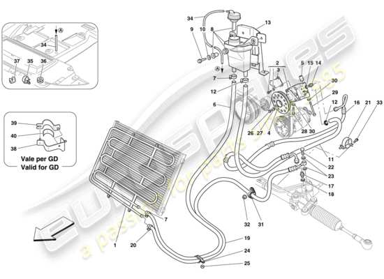 a part diagram from the Ferrari 599 SA Aperta (RHD) parts catalogue