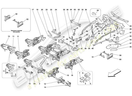 a part diagram from the Ferrari 599 SA Aperta (RHD) parts catalogue