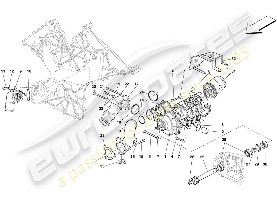 Ferrari 599 SA Aperta (USA) OIL / WATER PUMP Part Diagram