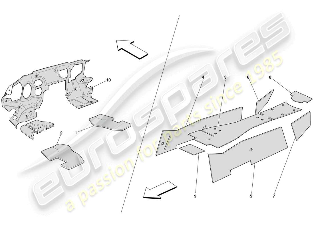 Ferrari 599 SA Aperta (USA) PASSENGER COMPARTMENT INSULATION Part Diagram