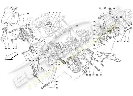 a part diagram from the Ferrari 599 parts catalogue