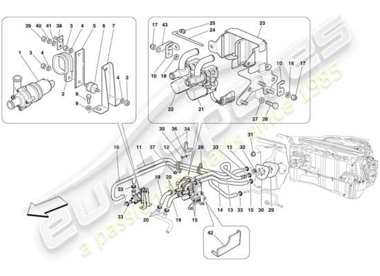 a part diagram from the Ferrari 599 SA Aperta (USA) parts catalogue