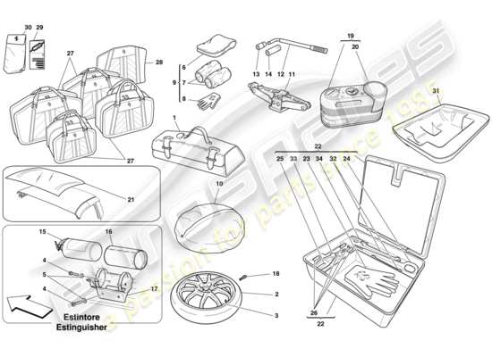 a part diagram from the Ferrari 599 parts catalogue