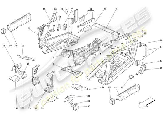 a part diagram from the Ferrari 599 SA Aperta (USA) parts catalogue