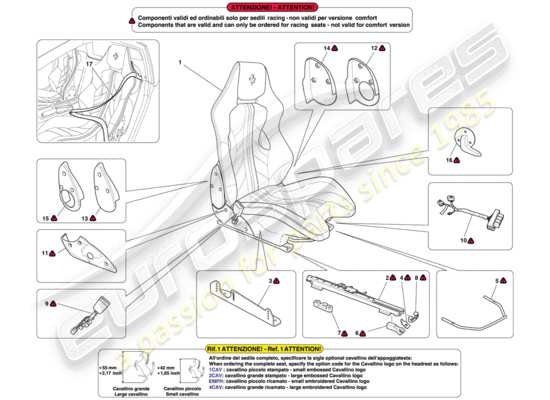 a part diagram from the Ferrari 599 SA Aperta (USA) parts catalogue