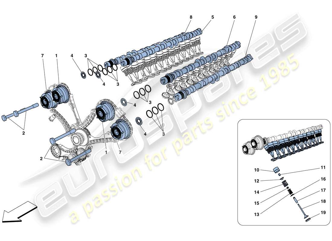 Ferrari F12 Berlinetta (Europe) timing system - tappets Part Diagram